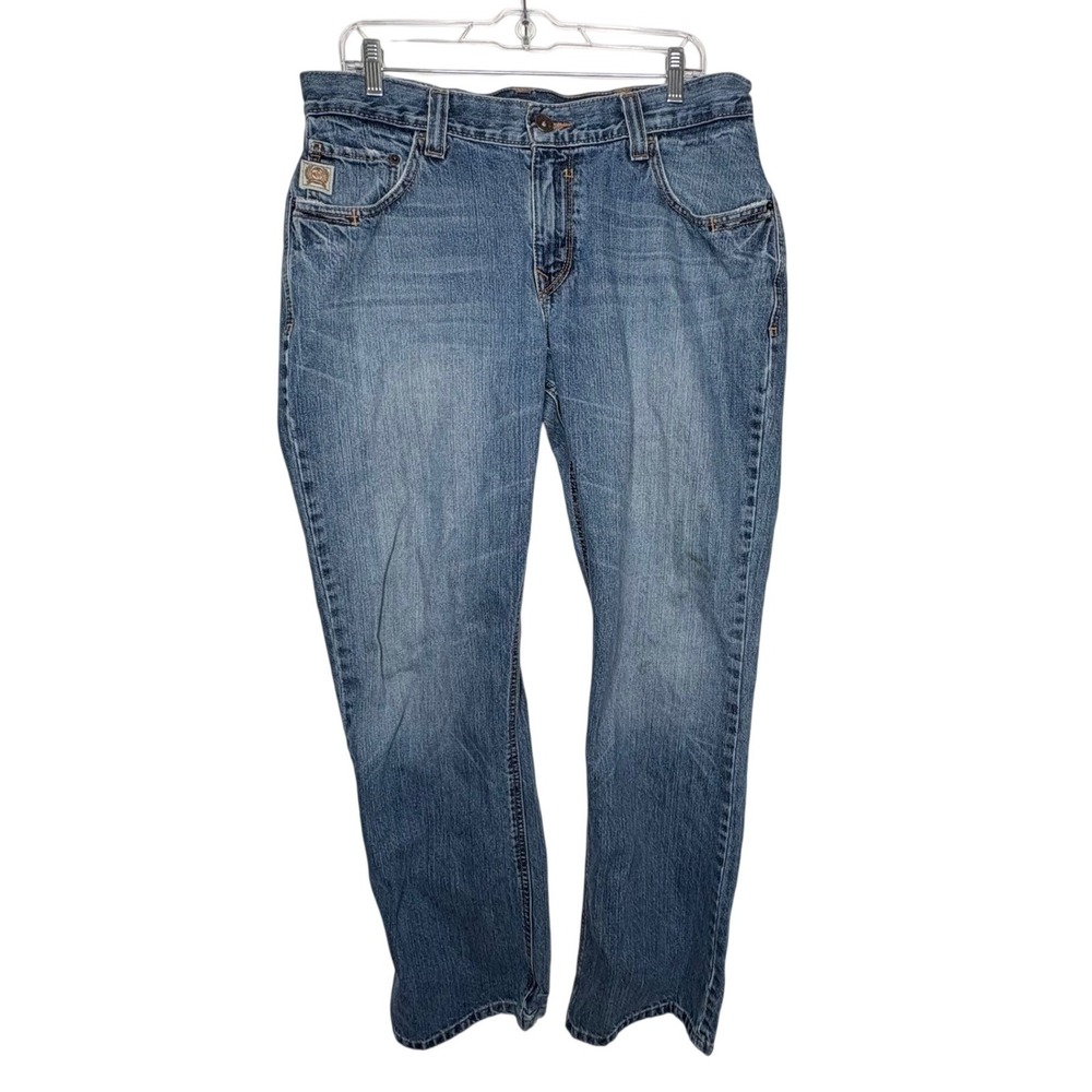 Cinch Mens Carter Relaxed Bootcut Jeans 35x34 Medium Wash Western Cowboy Y2K